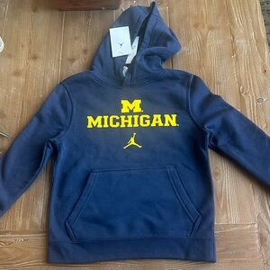 Jordan Kids Navy Blue Michigan Hoodie